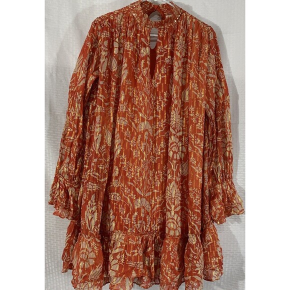 Verb by pallavi singhee Anthropologie Baby Doll Dress Womens L High Neck - Picture 1 of 5